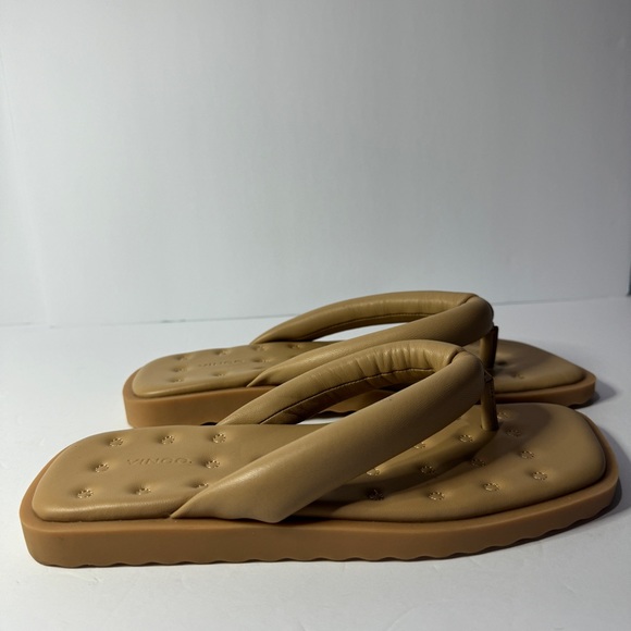 Vince Serene Leather Padded Slip On Thong Sandals Women’s US7M/UK 37 Neutral - Picture 4 of 8